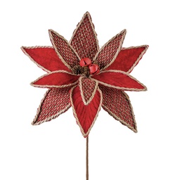 [80301] Branche décorative - Poinsettia rouge