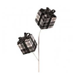 [MTX61945] Branche décorative: Cadeaux à carreaux noir et blanc