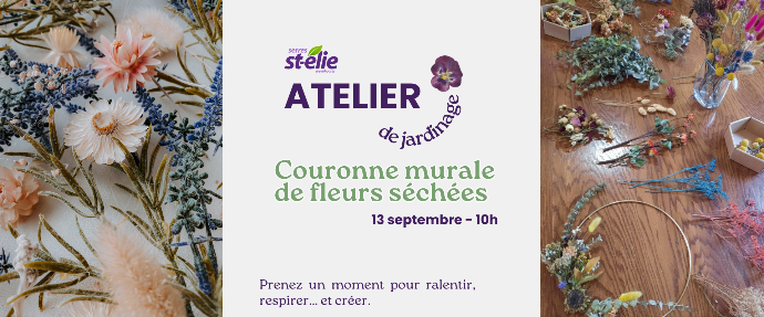 Atelier_ Couronne murale de fleurs séchées