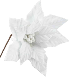 [XM-HA2417] Branche décorative: Poinsettia blanc
