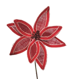 [8006247] Branche décorative: Poinsettia rouge