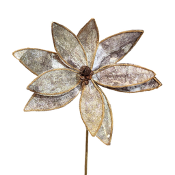 [281949] Branche décorative: Fleur avec grelot et jute