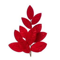 [273327] Branche décorative: Feuille de magnolia en velours