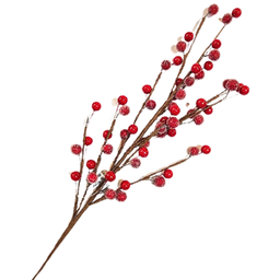 [XM-HB1852] Branche décorative: Baies rouges givrées