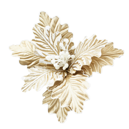 [XM-HA2589] Branche décorative: Poinsettia doré en satin