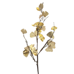 [XG615-GO] Branche décorative: Tige de feuilles dorées