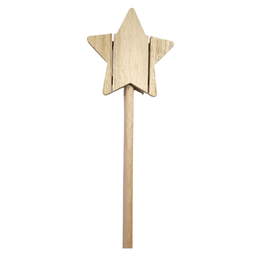 [5131] Branche décorative: Étoile sur bâton en bois