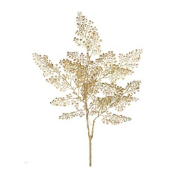 [83698] Branche décorative: Tige de mini feuille dorée