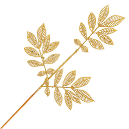 [xm-hs4990] Branche décorative: Feuille dorée