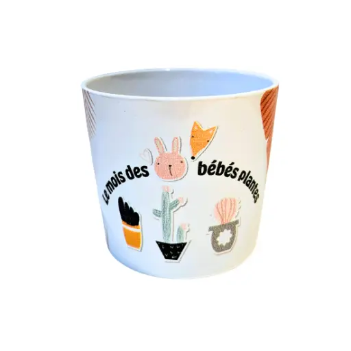 (BB plante 2026) (MODÈLE POT 1) Cache-pot "Le mois des bébés plantes" 