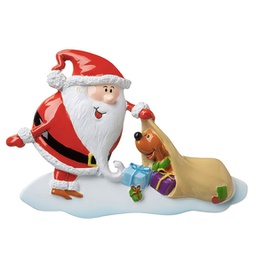 [P18-03-033] Ornement personnalisable: Père Noël avec petit chien