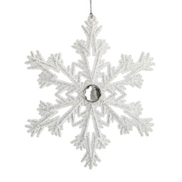 [XM-MW1428] Ornement: Flocon de neige argent