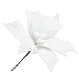 [XM-HA2418] Branche décorative - Poinsettia blanc