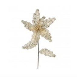 [MTX48953G] Branche décorative - Poinsettia or