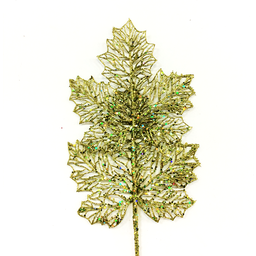 [XM-HS2250] Branche décorative - Feuille verte en brillants