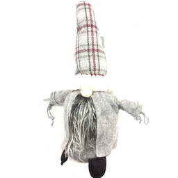 [R7276] Gnome bonnet gris à carreaux