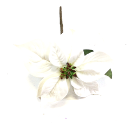 [XS491] Branche décorative - Poinsettia blanc