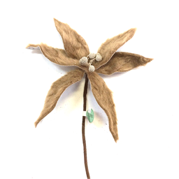[MTX54193] Branche décorative - Poinsettia en fourrure beige