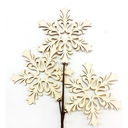 [76346] Branche décorative - Flocon en bois
