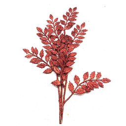 [XM-HS4556] Branche décorative - Mini feuille rouge