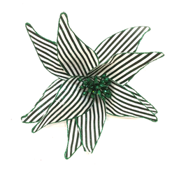 [259905] Branche décorative - Poinsettia vert et blanc