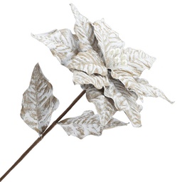 [XM-HA2431] Branche décorative - Poinsettia blanc et beige